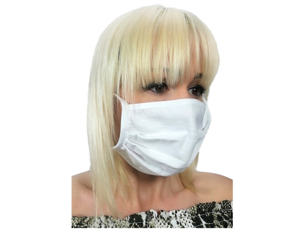 Біла бавовняна маска для обличчя - 1