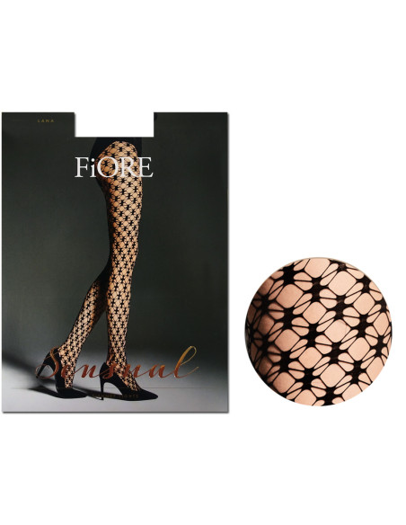 Ladies' tights black openwork cabaret Fiore - 3