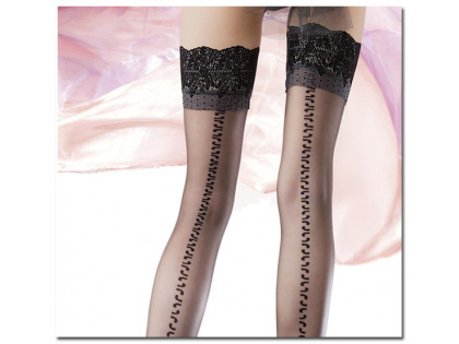 Self-supporting stockings with stitching Fiore lace - 2