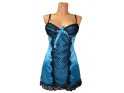 NIGHTTDRESS LACE SATIN 2 BLUE - 1