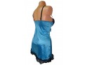 CHEMISE DE NUIT SATIN DENTELLE 2 BLEU - 3