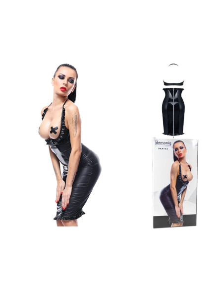 Schwarzes Wetlook-Kleidungsset abgestimmt - 4