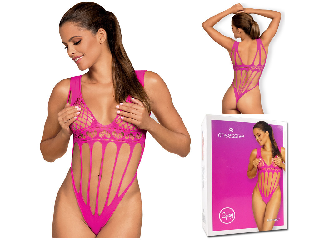 Corps féminin élastique rose Obsessive - 4