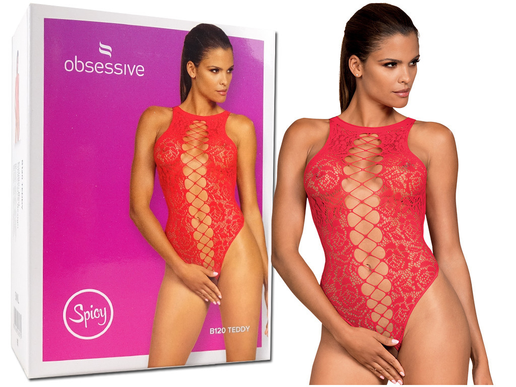 Červené dámské tělo, erotické spodní prádlo značky Obsessive - 3