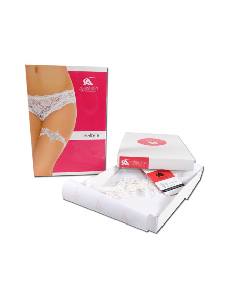 White women's garter with zirconia - 4