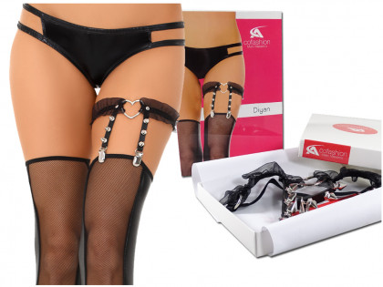 Black ladies' garter with studs - 2