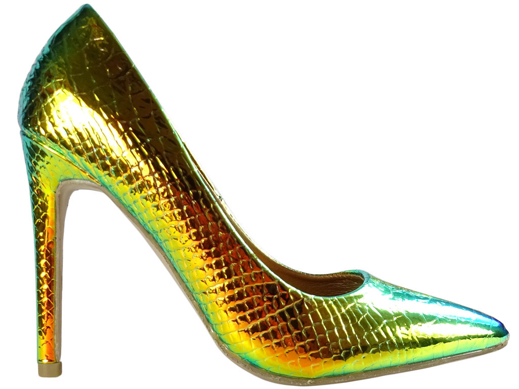 Goldene Anstecknadeln für schillerndes Ökoleder für Frauen - 1