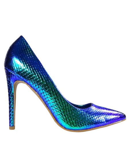 Navy blue ladies' pins opalescent green - 1