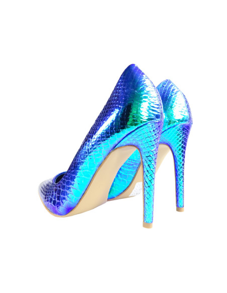 Navy blue ladies' pins opalescent green - 2