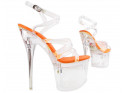 Neon orange pins high heels glasses - 3