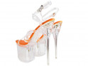 Neon orange pins high heels glasses - 2