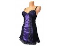 GILET DE CHEMISE DE NUIT FLEURS VIOLETTES - 2