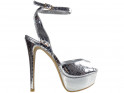Ezüst platform szandál női cipő - 1