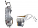 Sandale cu platformă argintie pantofi de damă - 4