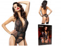 Black lace lingerie set corset with belts - 4