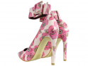 Dámské růžové vysoké podpatky s botami na kotníku - 2