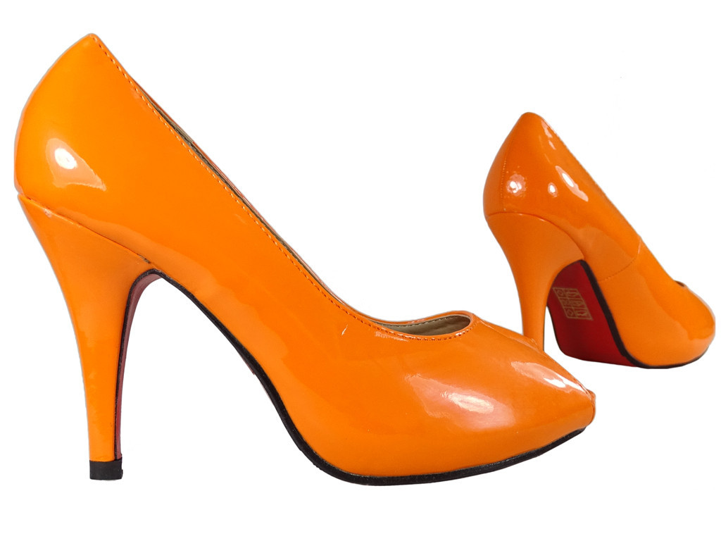 Low orange ladies' pins with open toe - 3