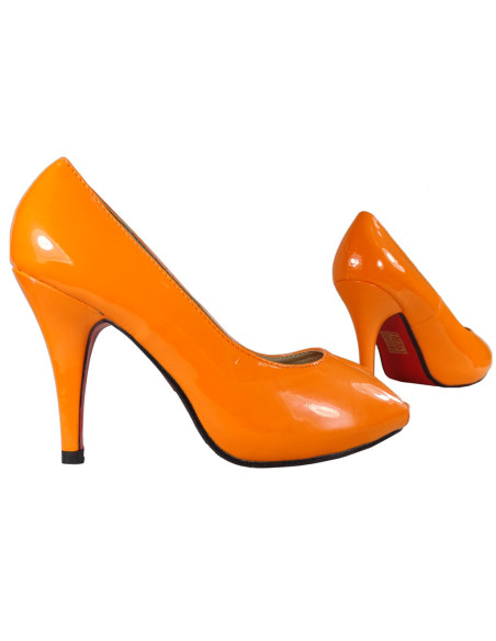 Niedrige orangefarbene Damen-Pins mit offener Spitze - 3