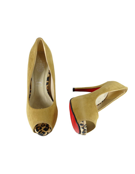 Camel kafijas platformas stilettos zamšādas apavi - 4