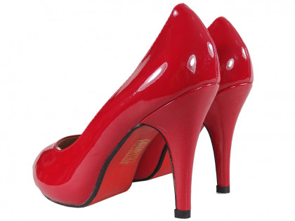 Low red ladies' pins with open toe - 2