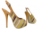 Hnedé sandále na platforme so ženskými vysokými podpätkami - 3