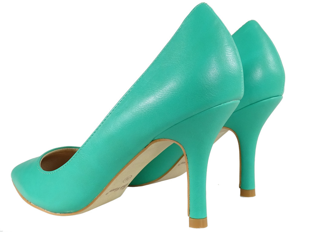 Low green female pins matt eco leather shuttle - 2