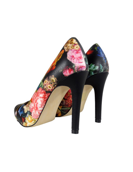 Epingles noires mates avec un motif de fleurs irrégulier - 2
