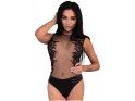 Black body ladies' erotic lingerie with lace - 1