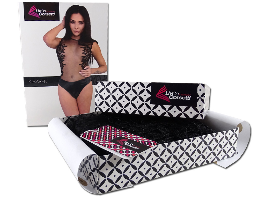 Czarne body damskie bielizna erotyczna z koronką - 3