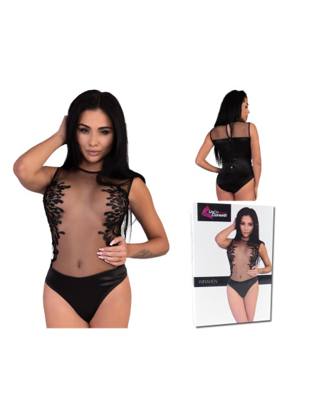 Lingerie érotique pour femmes au corps noir avec dentelle - 4