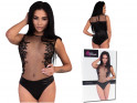 Black body ladies' erotic lingerie with lace - 4
