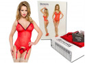 Red corset with garter belts erotic underwear - 6
