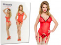 Red corset with garter belts erotic underwear - 3