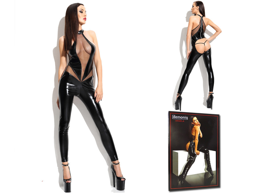 A black wetlook set like Catsuit leather - 4