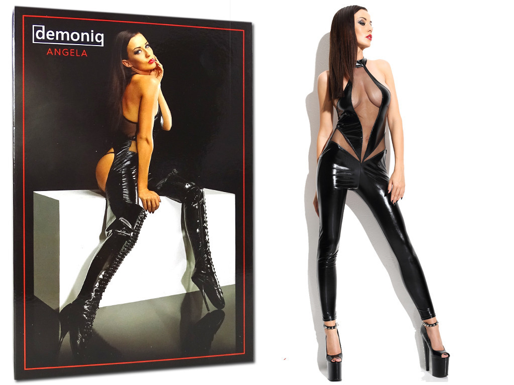 A black wetlook set like Catsuit leather - 3