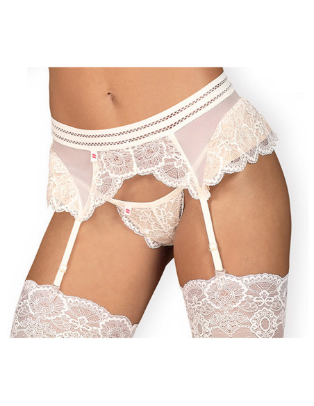 White garter belt Obsessive lingerie lace - 1