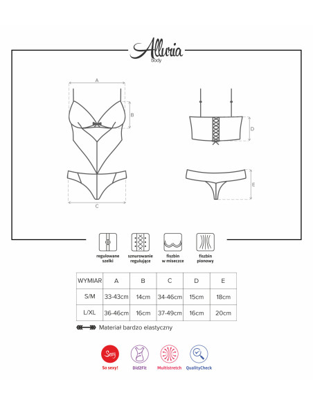 Różowe koronkowe body damskie Obsessive