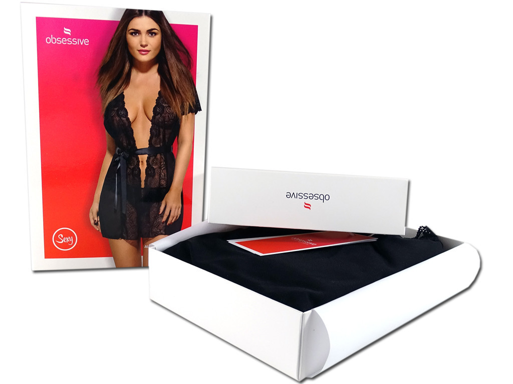 Robe de chambre de couvent en dentelle noire Obsessive - 6