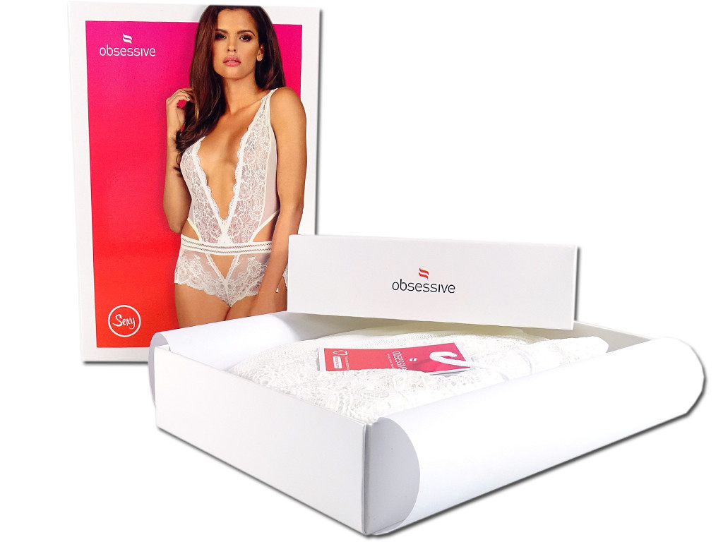 Body din dantelă albă cu pantaloni scurți obsesivi - 7