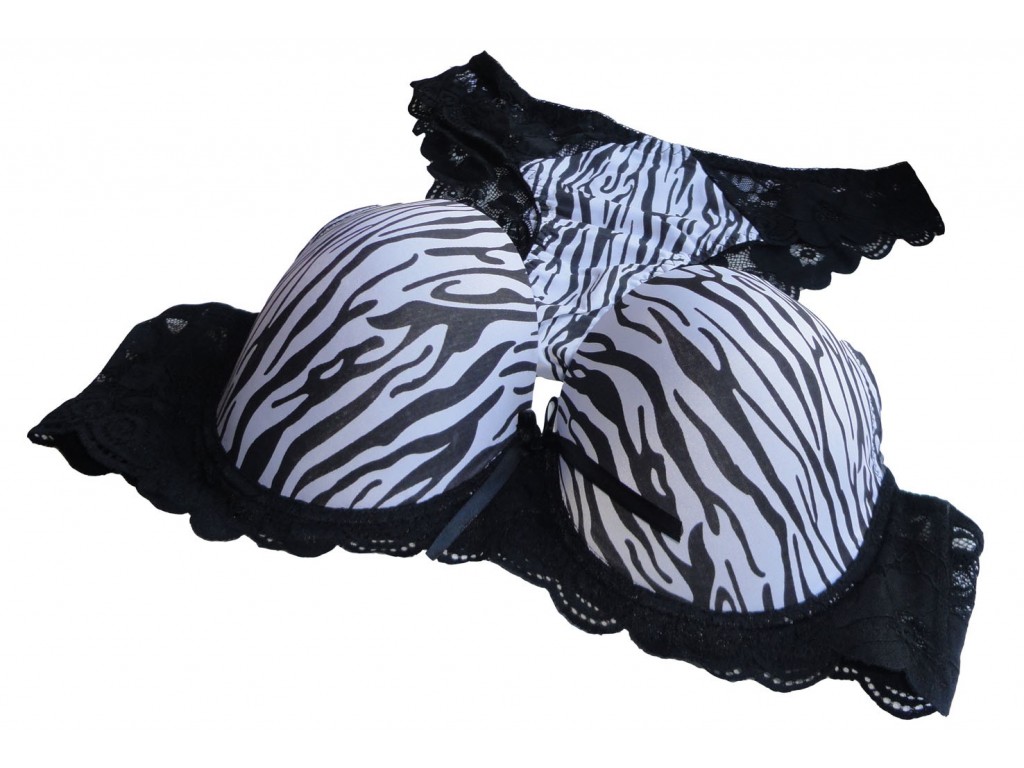 ZEBRA WHITE AND BLACK SENSUAL UNDERWEAR SET