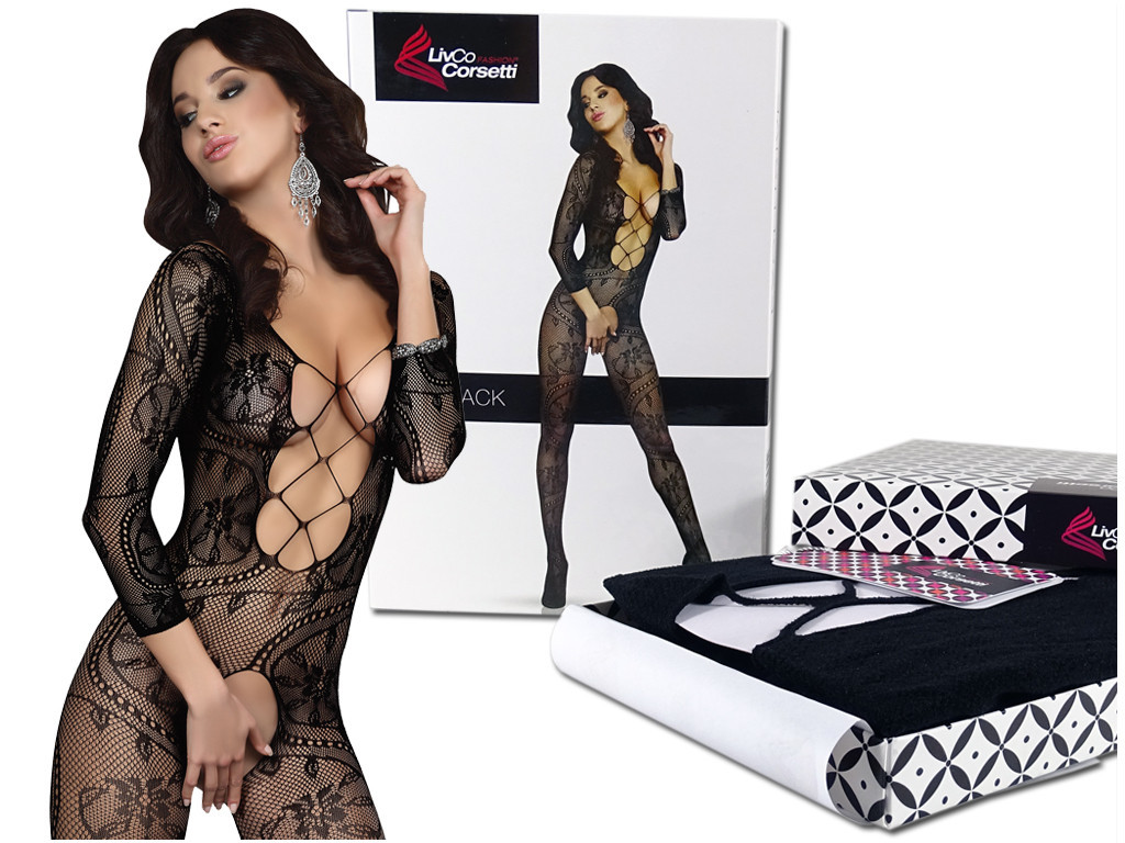 Czarne bodystocking bielizna damska erotyczna