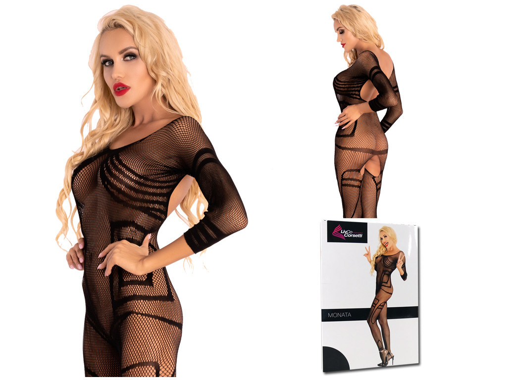 Fekete erotikus fehérnemű hálós bodystocking - 4