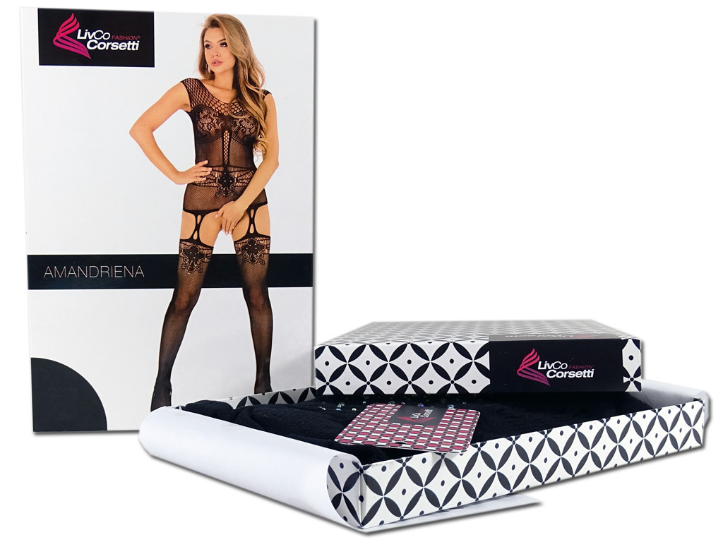 Fekete bodystocking erotikus fehérnemű nőknek - 6