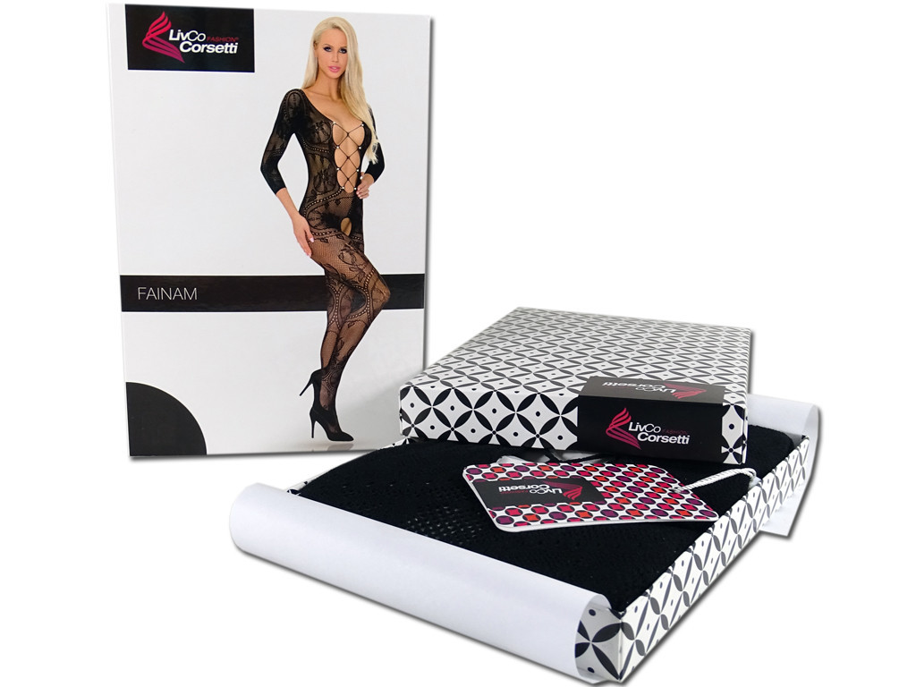 Black erotic bodystocking lingerie - 6