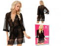 Black tulle dressing gown lace erotic underwear - 4