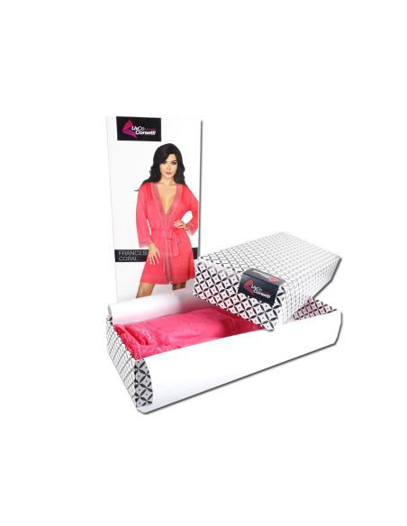 Coral dressing gown ladies' erotic underwear  - 6