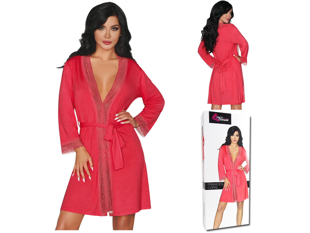 Robe de chambre en corail : sous-vêtements érotiques pour femmes  - 4