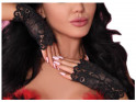 Czarne koronkowe rękawiczki mitenki erotyczna bielizna