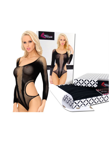 Czarne elastyczne body bielizna erotyczna