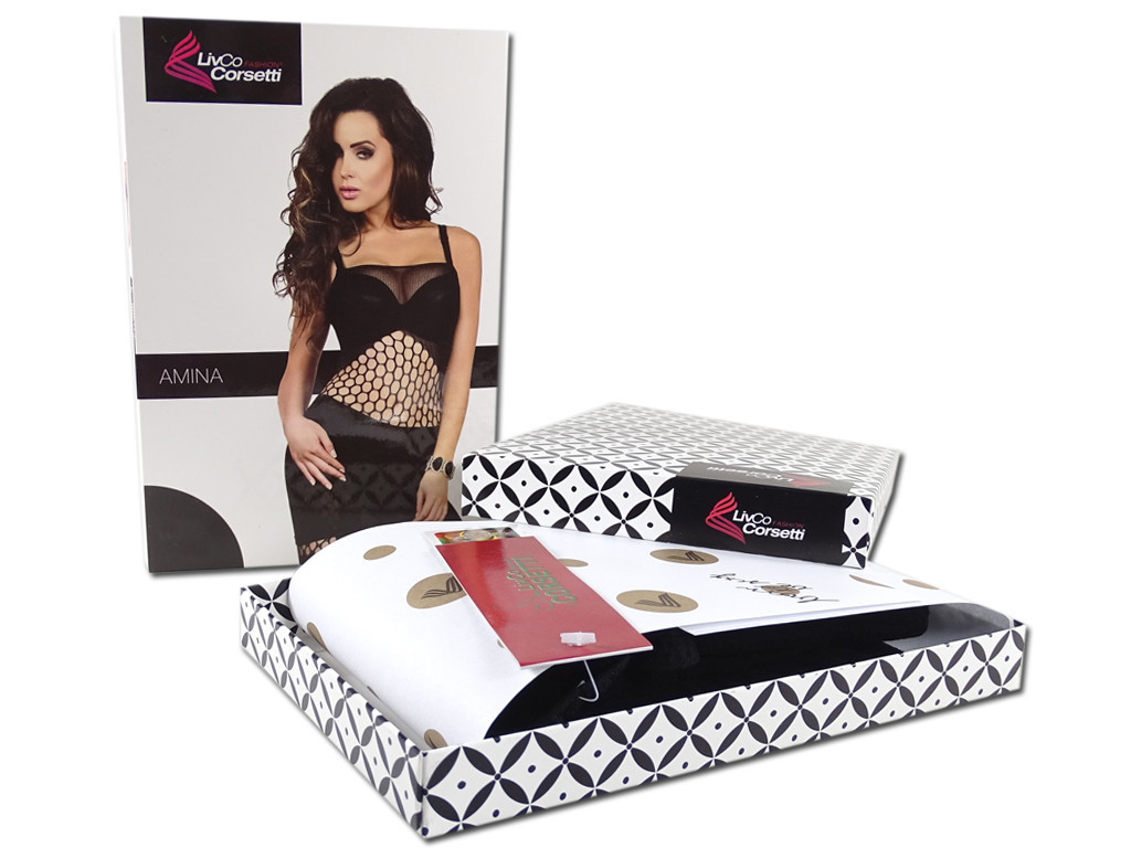 Black fitted erotic underwear dress - 6
